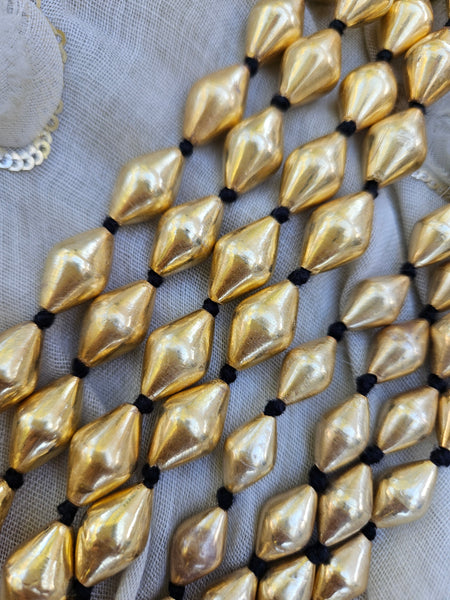 925 Silver Double line Gold plated Dholki necklace