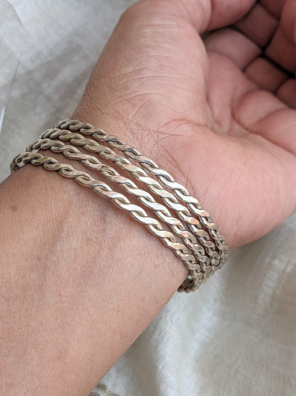 92.5 Silver Bangles, Stacking Bangles, Plain Silver Bangles