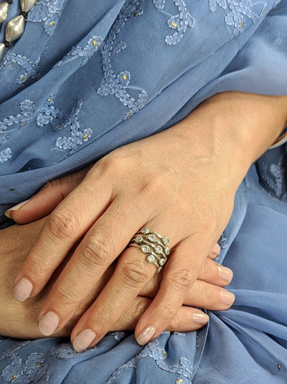 Sterling Silver Stacked Cubic Zirconia Ring – Modern Handmade Jewelry