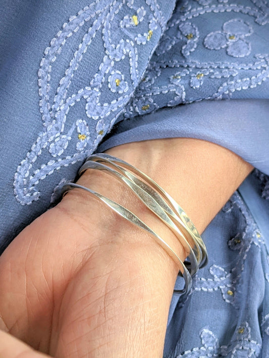 925 Sterling Silver Bangles, Plain Silver Stacking Bangles, Silver Bracelet