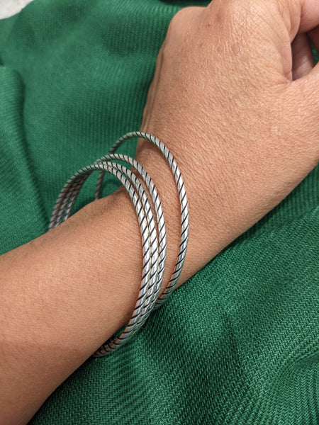 Silver Stacking Bangles