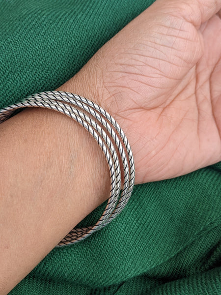 Silver Stacking Bangles