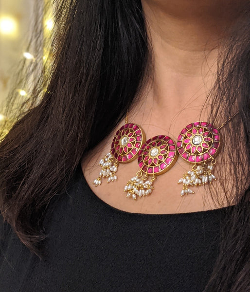 Kundan Choker with gold polish