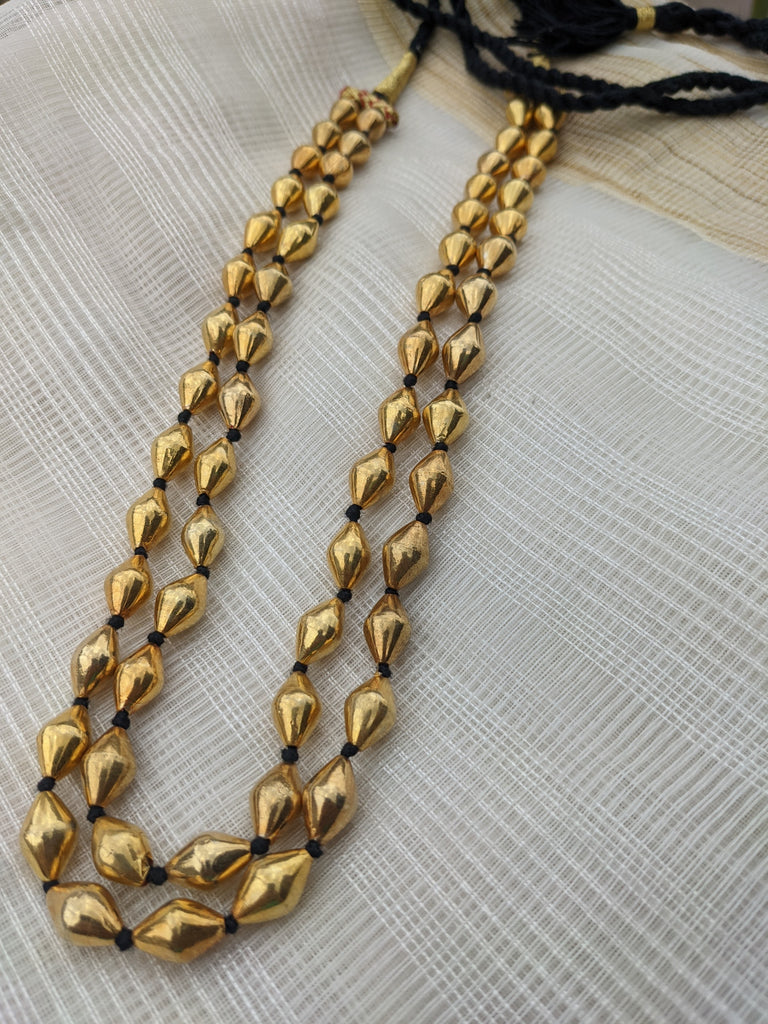 Gold polish , Silver , double layer dholki necklace/Bormala – Kevasilver