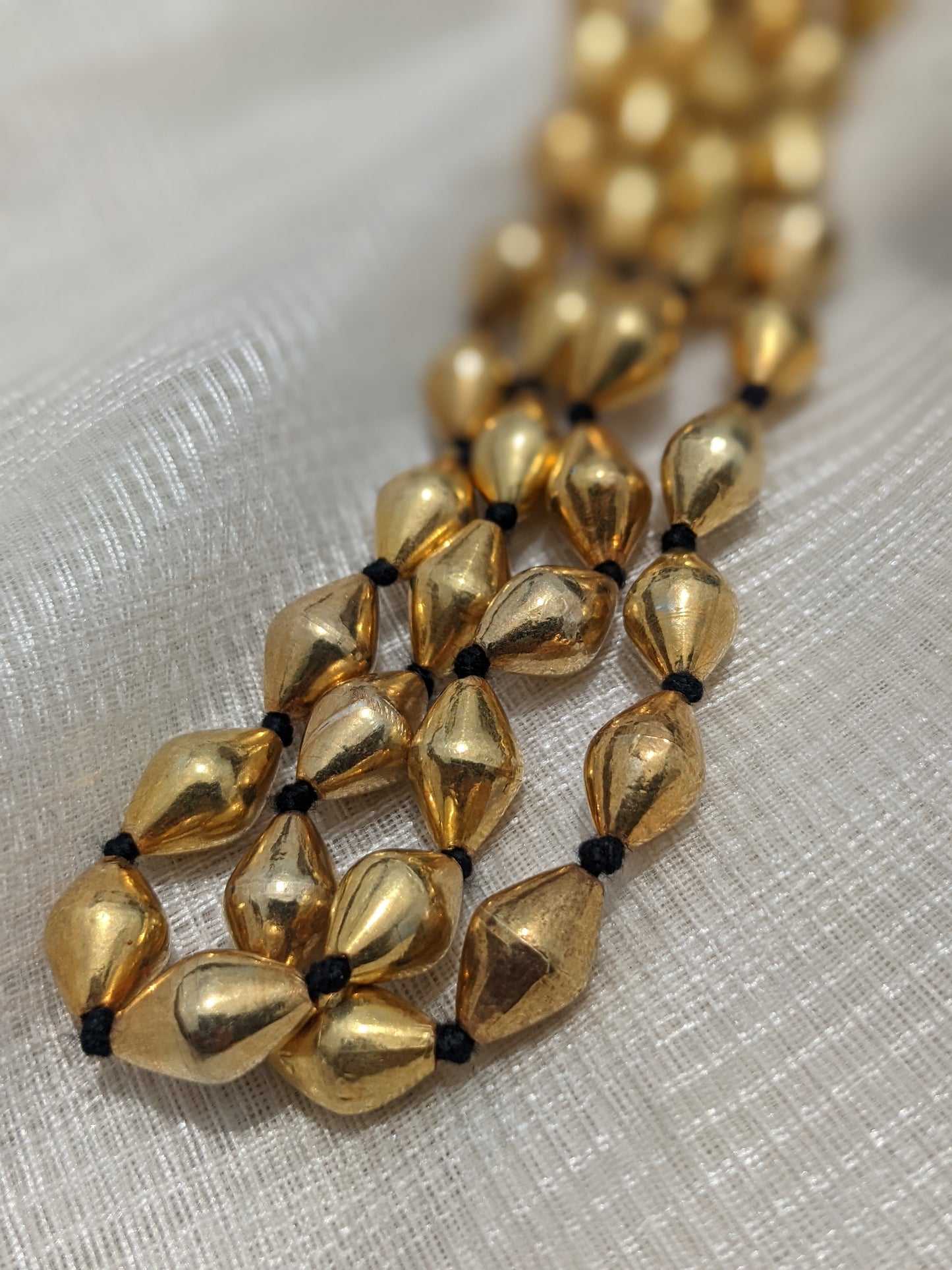 925 Silver Double line Gold plated Dholki necklace