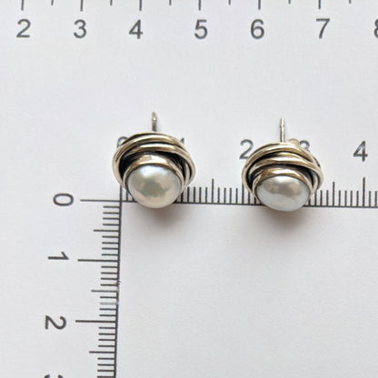 Freshwater Pearl Stud Earrings, Sterling Silver