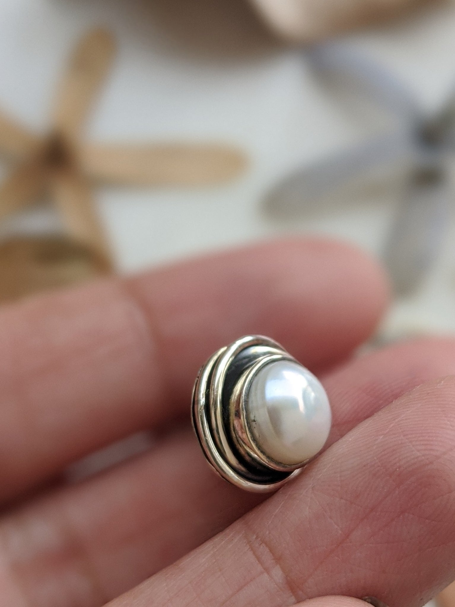 Silver Pearl Stud