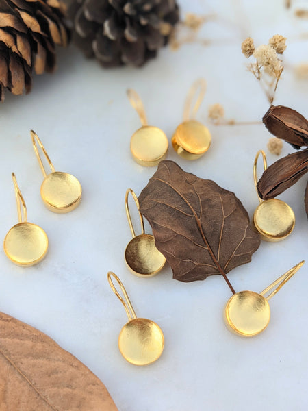 Gold Polished Sterling Silver hook Earring