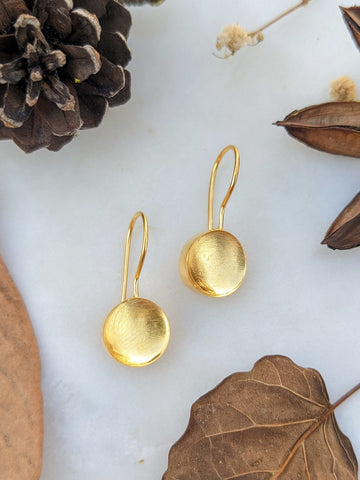 Gold Polished Sterling Silver hook Earring
