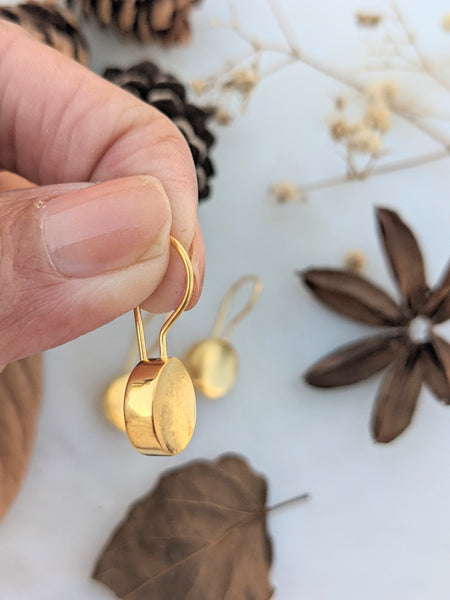 Gold Polished Sterling Silver hook Earring