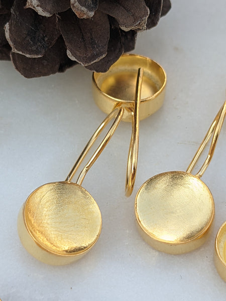 Gold Polished Sterling Silver hook Earring