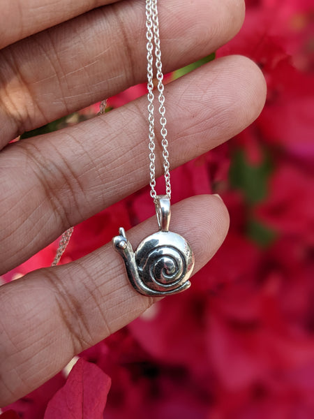 Snail Pendant- Sterling Silver-Snail Charm-Silver Charm