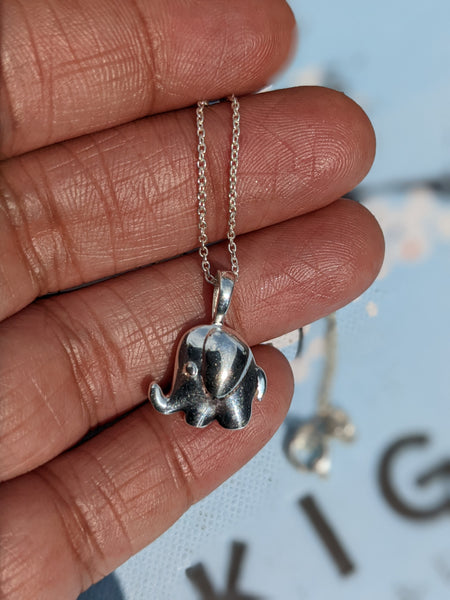Elephant  Pendant- Sterling Silver-Elephant  Charm-Silver Charm