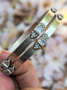 TARA- Pure silver bangles with zirconia