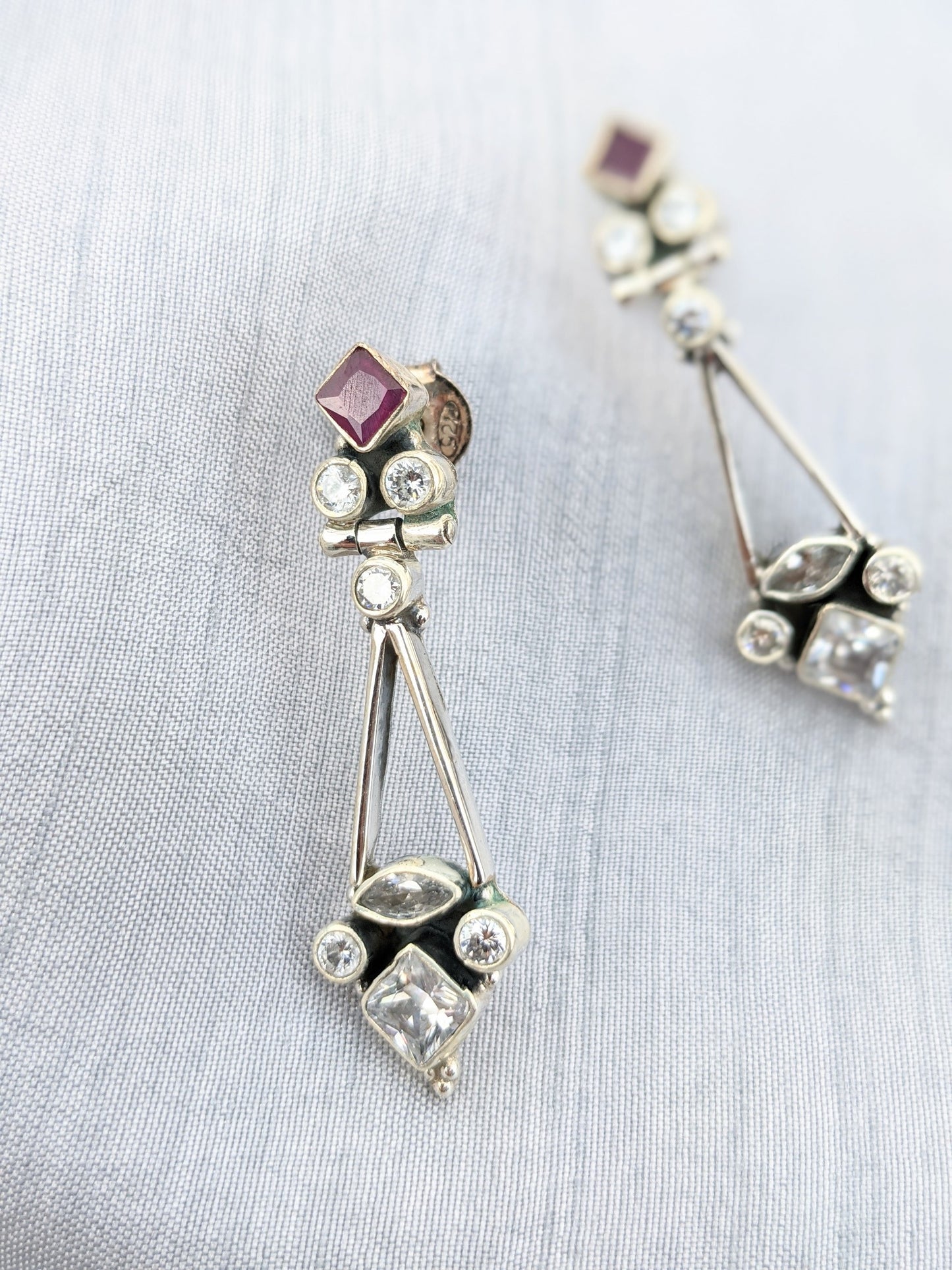 Sia - Sterling Silver and Cubic Zirconia Earring