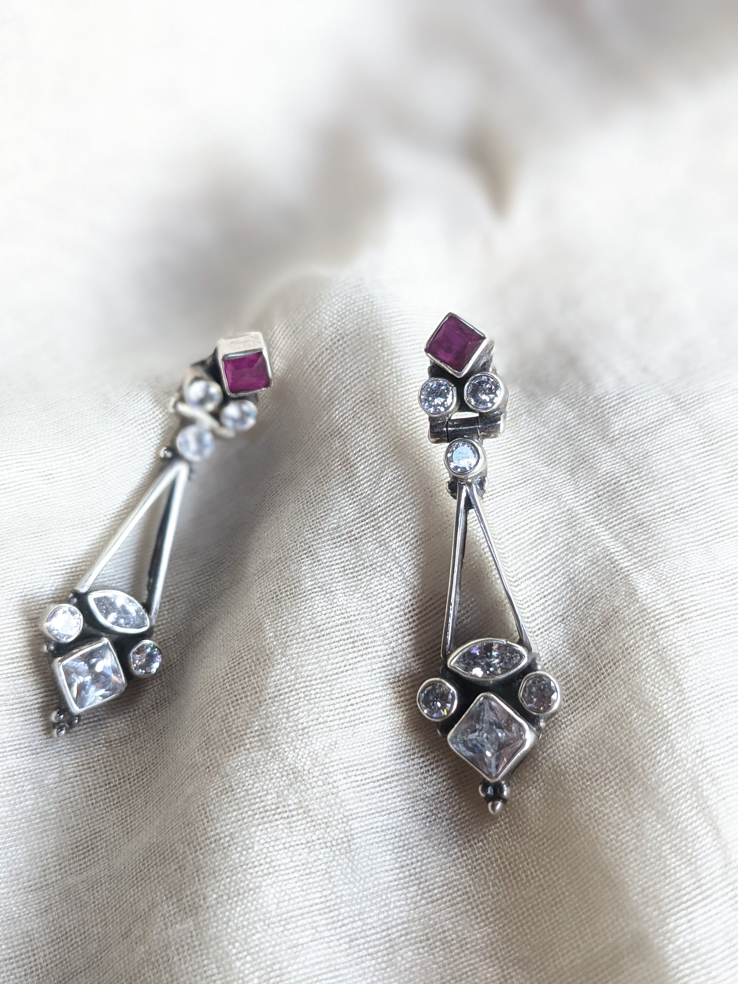 Sia - Sterling Silver and Cubic Zirconia Earring
