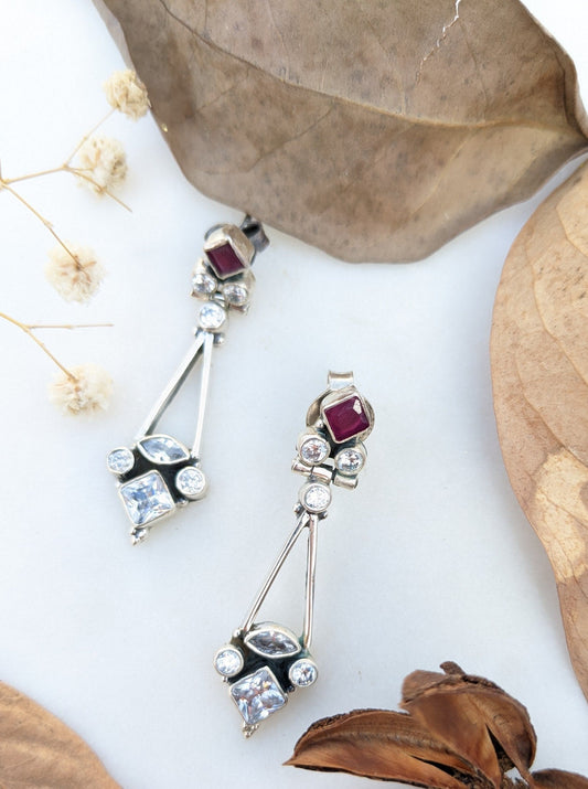 Sia - Sterling Silver and Cubic Zirconia Earring