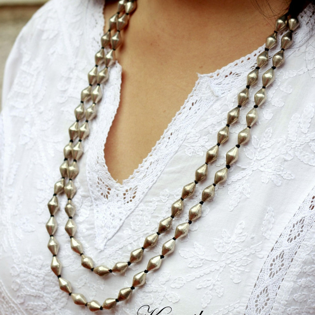 The Silver Double Cross Necklace – BERNA PECI JEWELRY