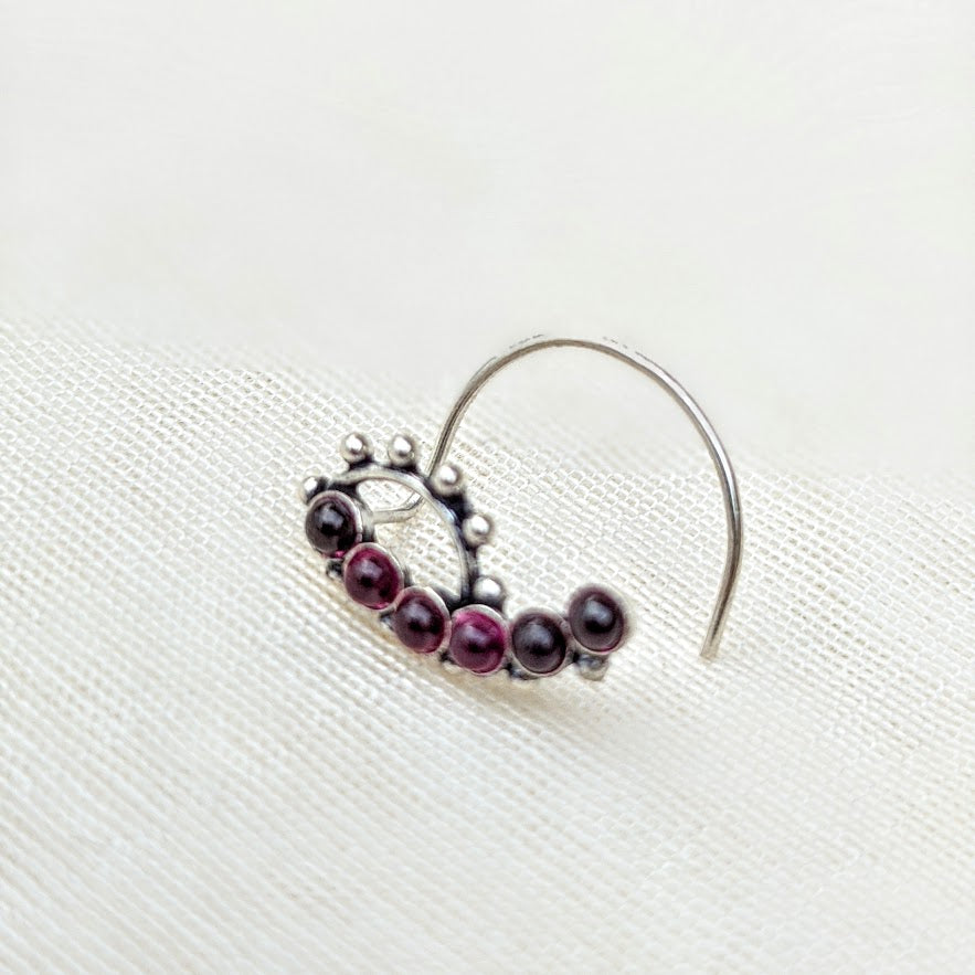 Red crescent nose pin