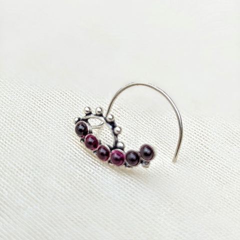 Red crescent nose pin